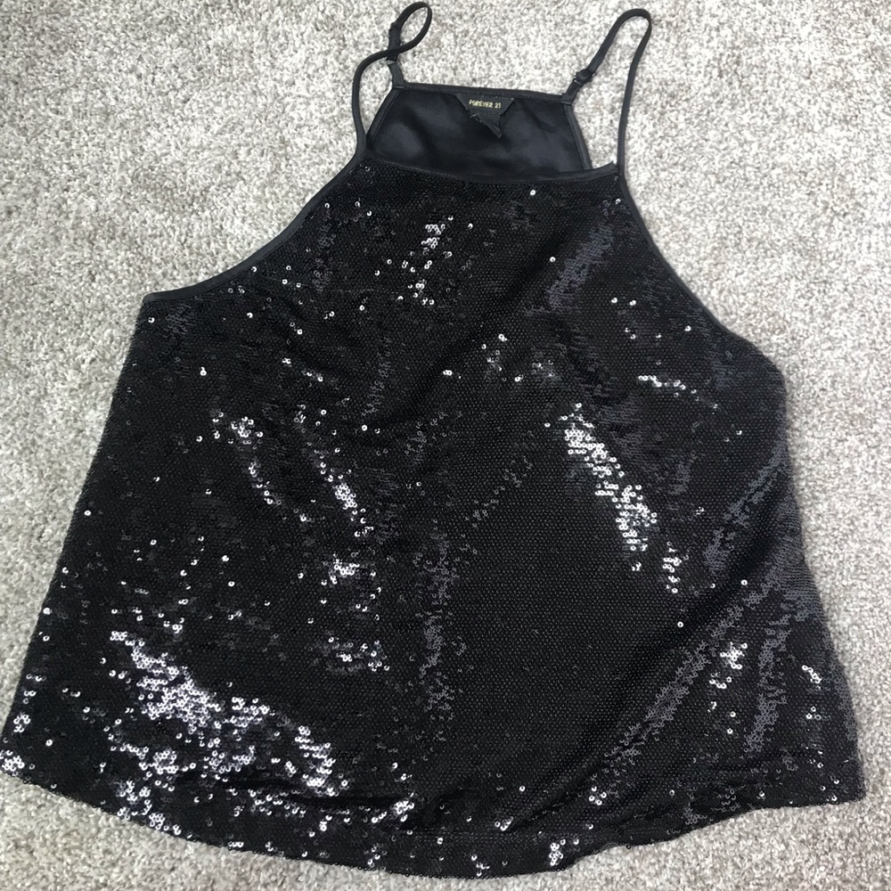 Forever 21 black sequins top